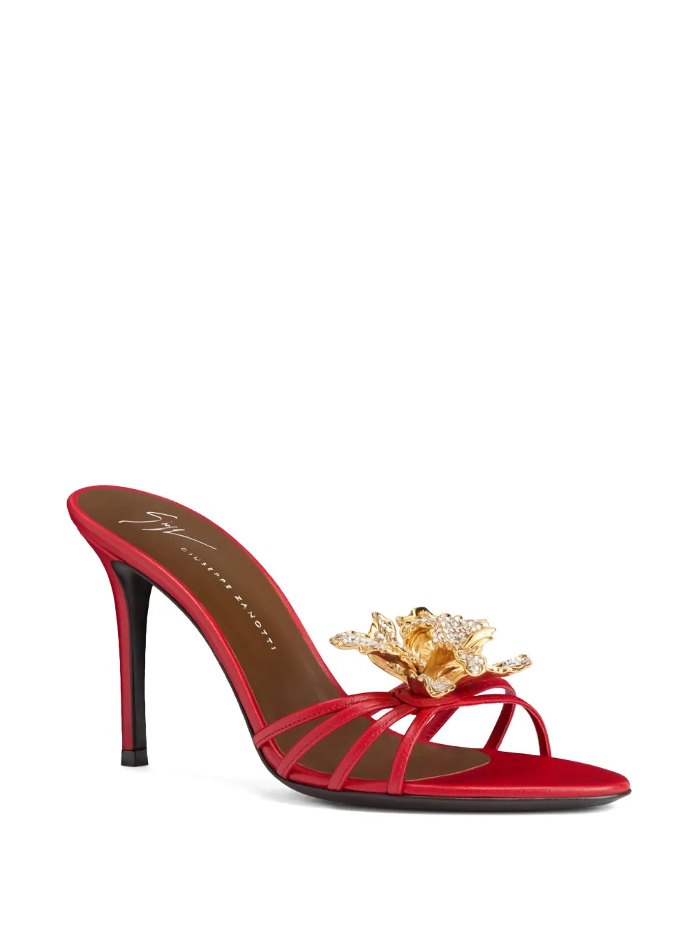 Giuseppe Zanotti Orchid Crystal sandalen met open neus en kristallen Rood