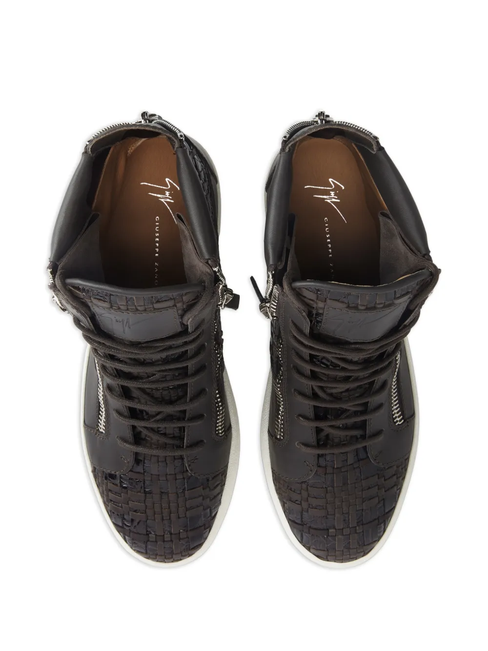 Giuseppe Zanotti Kriss sneakers met krokodillenprint Bruin