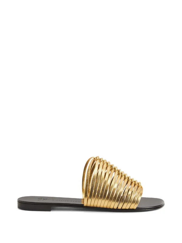 Giuseppe Zanotti Jane Flat Sandals | Gold | FARFETCH