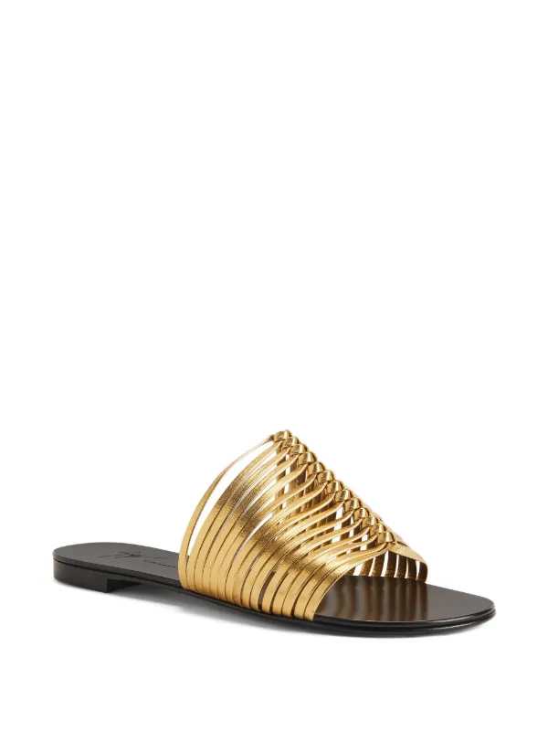 Giuseppe Zanotti Jane Flat Sandals | Gold | FARFETCH