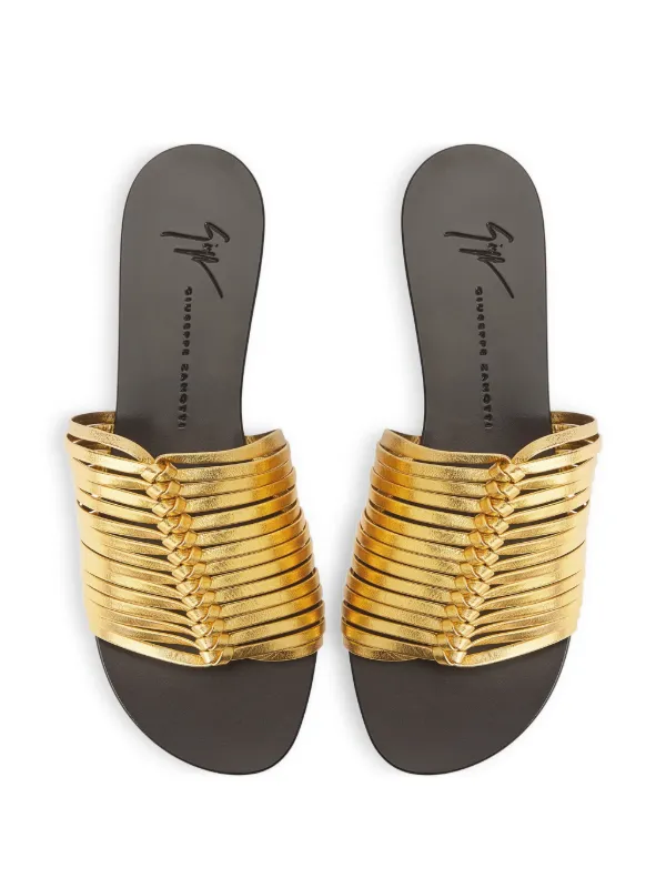 Giuseppe Zanotti Jane Flat Sandals | Gold | FARFETCH