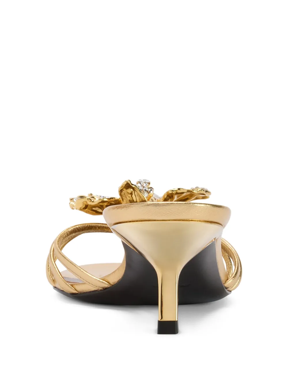 Giuseppe Zanotti Sandalen met orchidee-patroon Goud