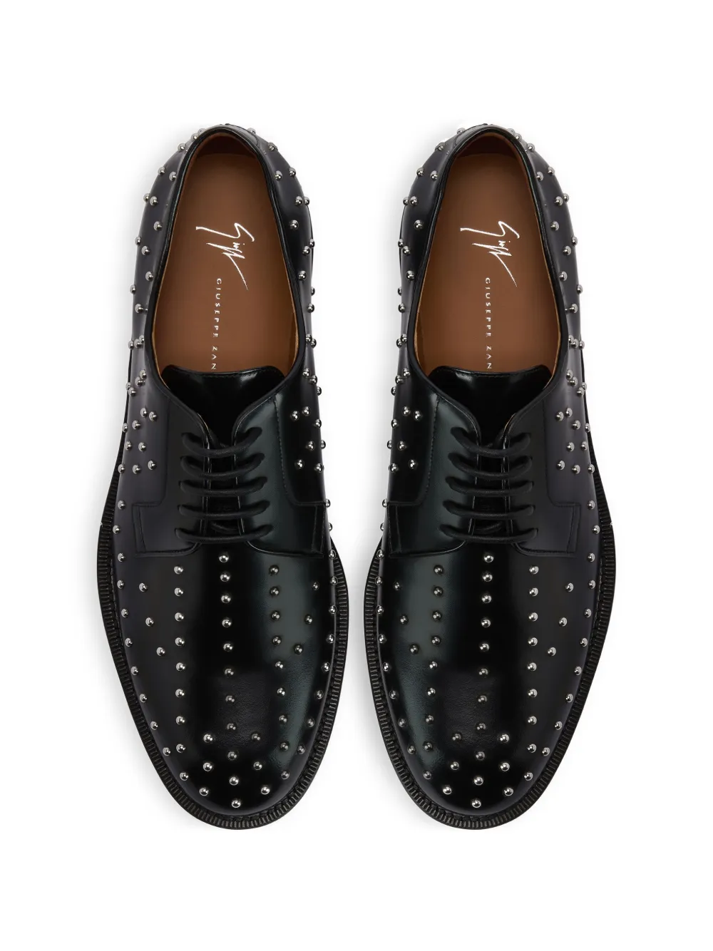 Giuseppe Zanotti Metal Dots derby schoenen Zwart