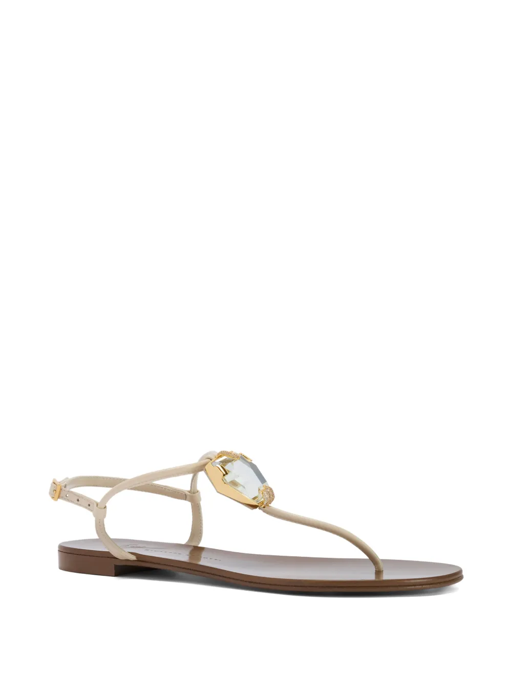 Giuseppe Zanotti Patrice sandalen met verstelbaar bandje en kristallen Beige