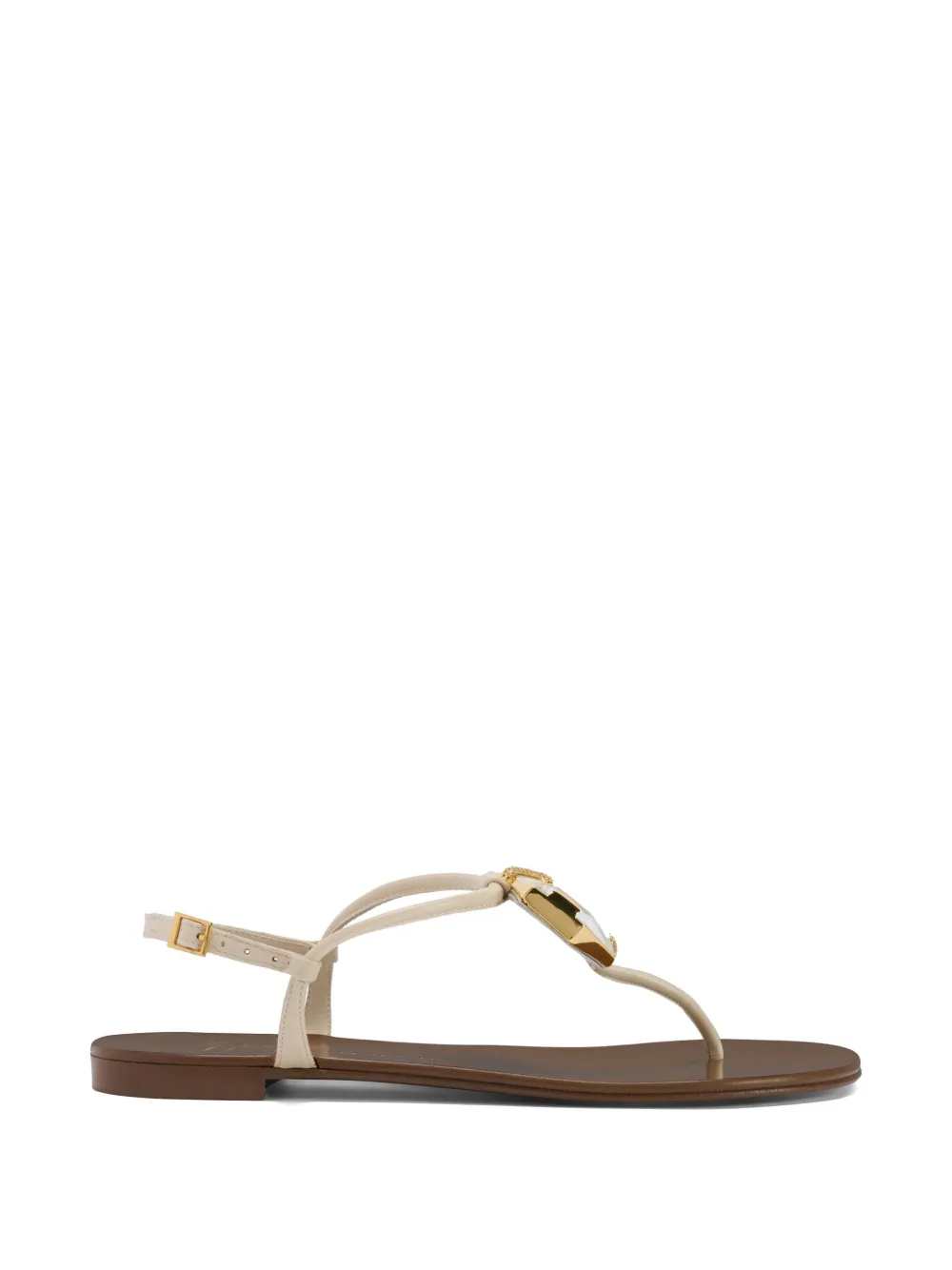Giuseppe Zanotti Patrice sandalen met verstelbaar bandje en kristallen Beige