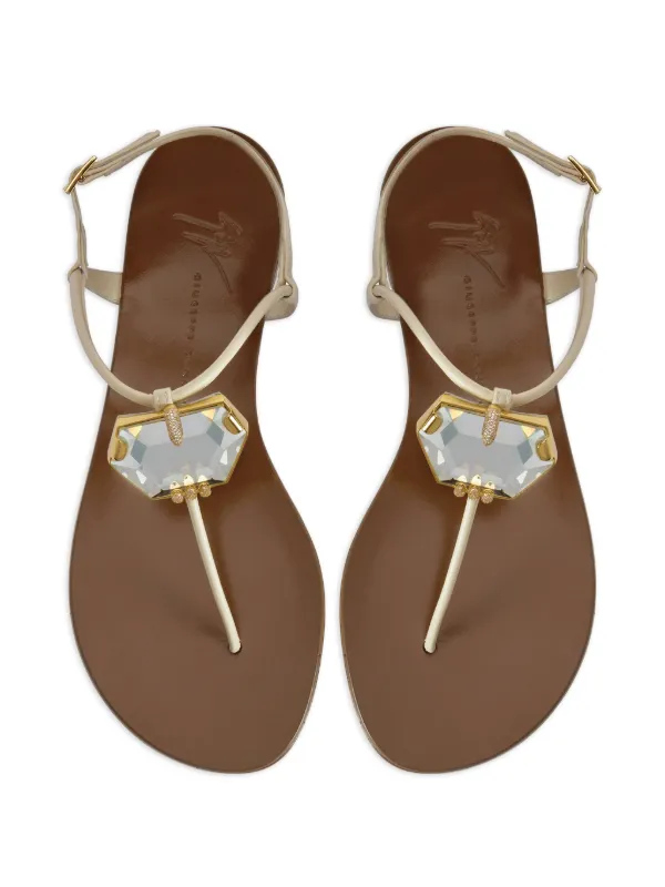 Giuseppe Zanotti Patrice Crystal adjustable-strap Flat Sandals