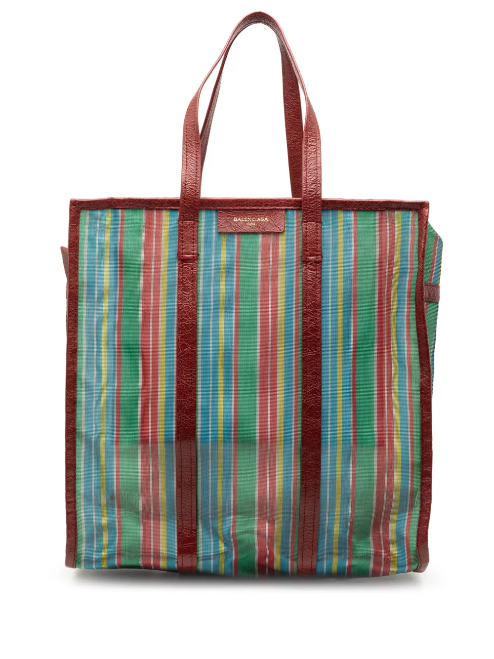 Balenciaga Pre-Owned Borsa shopper Bazar M in rete a righe con tracolla 2017 - Verde