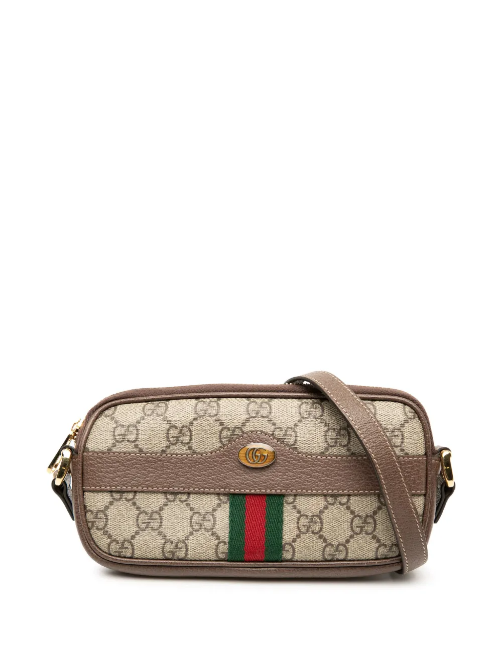 Gucci Pre-Owned 2016-2025 Mini GG Supreme Web Ophidia crossbody bag - Marrone