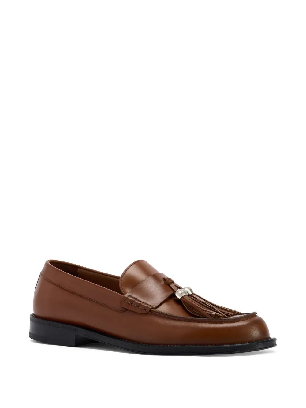 Giuseppe Zanotti Leren loafers met logo en kwastje Bruin