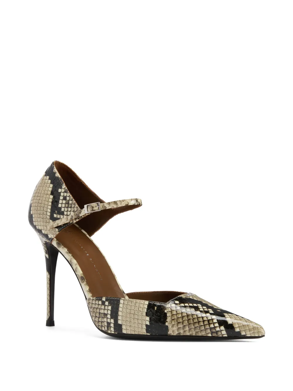 Giuseppe Zanotti Raquel D'Orsay sandalen met reptielenprint Beige
