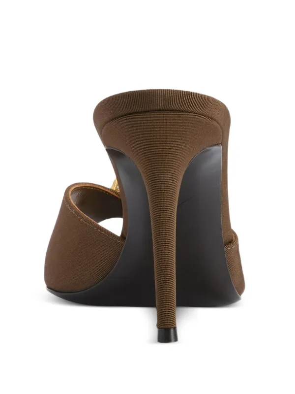 Giuseppe Zanotti ビジュー ミュール Giuseppe Zanotti crystal-embellished peep-toe Mules | Brown | FARFETCH