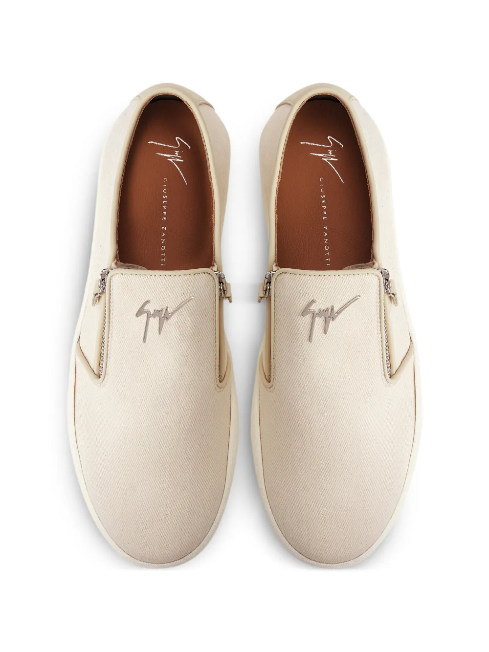 Giuseppe Zanotti Gz-Cobe sneakers met ritssluiting Beige