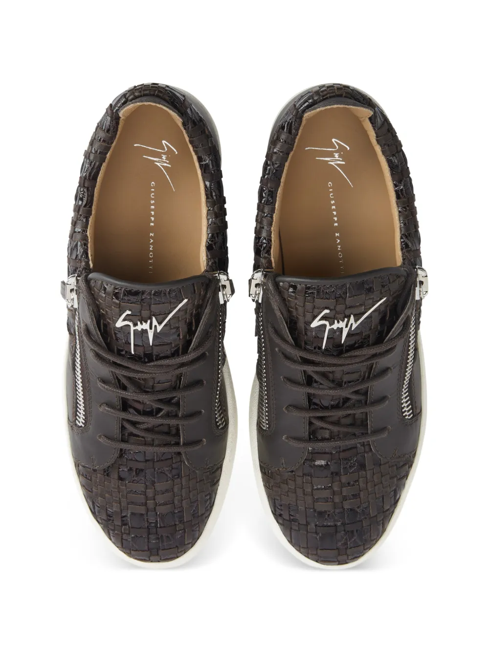 Giuseppe Zanotti Frankie sneakers met ritsdetail Bruin