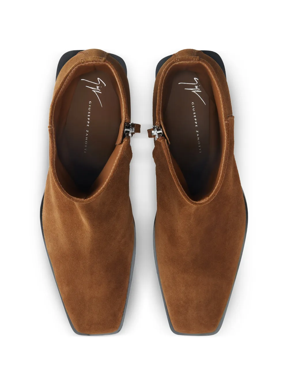 Giuseppe Zanotti Enkellaarzen met vierkante neus Bruin