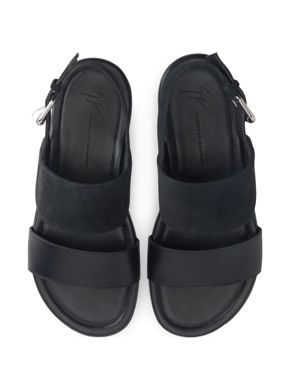 Giuseppe Zanotti Maratea sandalen met dubbele band Zwart