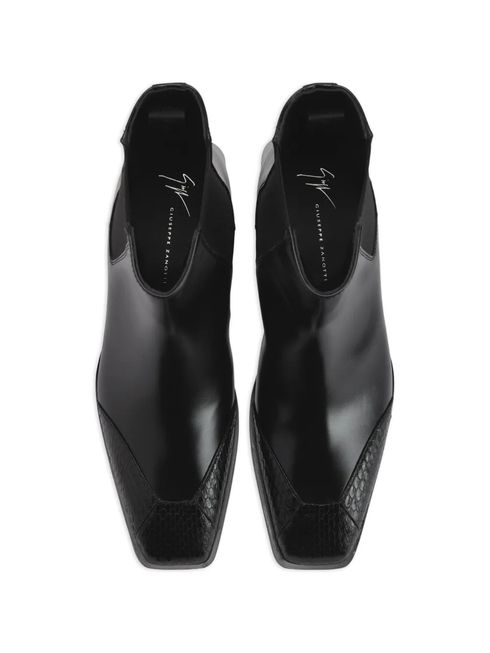 Giuseppe Zanotti Reptile Inserts Square Severus laarzen Zwart
