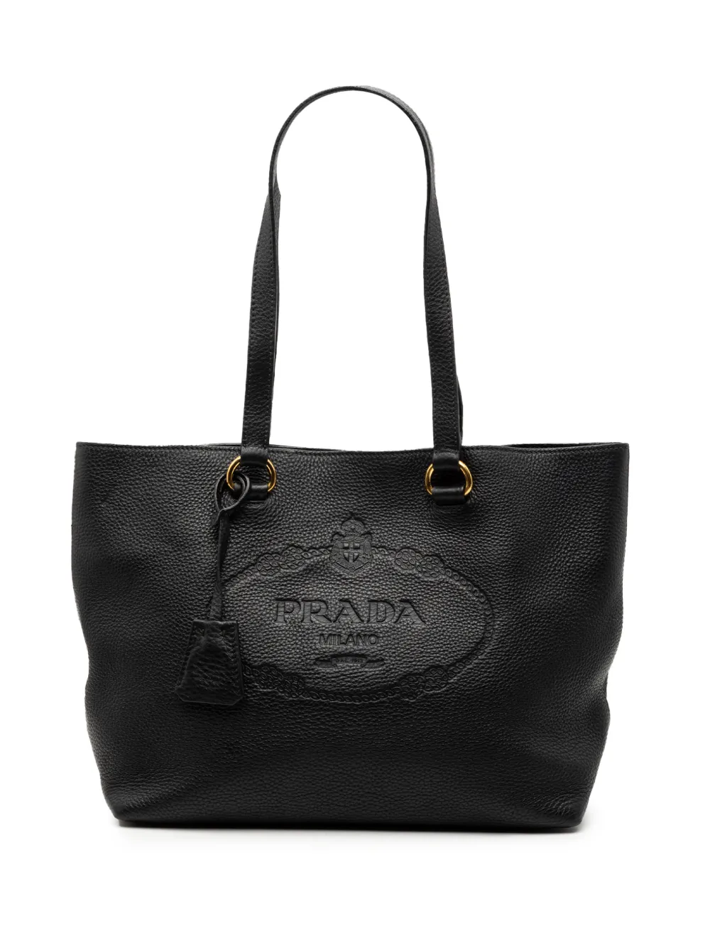 Prada Pre-Owned 2000-2013 Vitello Daino Embossed Logo tote bag - Nero