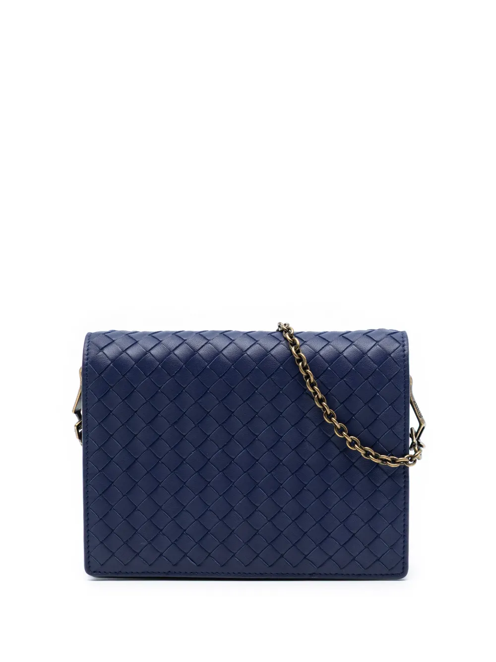 Bottega Veneta Pre-Owned 2012-2025 Nappa Intrecciato Wallet On Chain crossbody bag - Blu