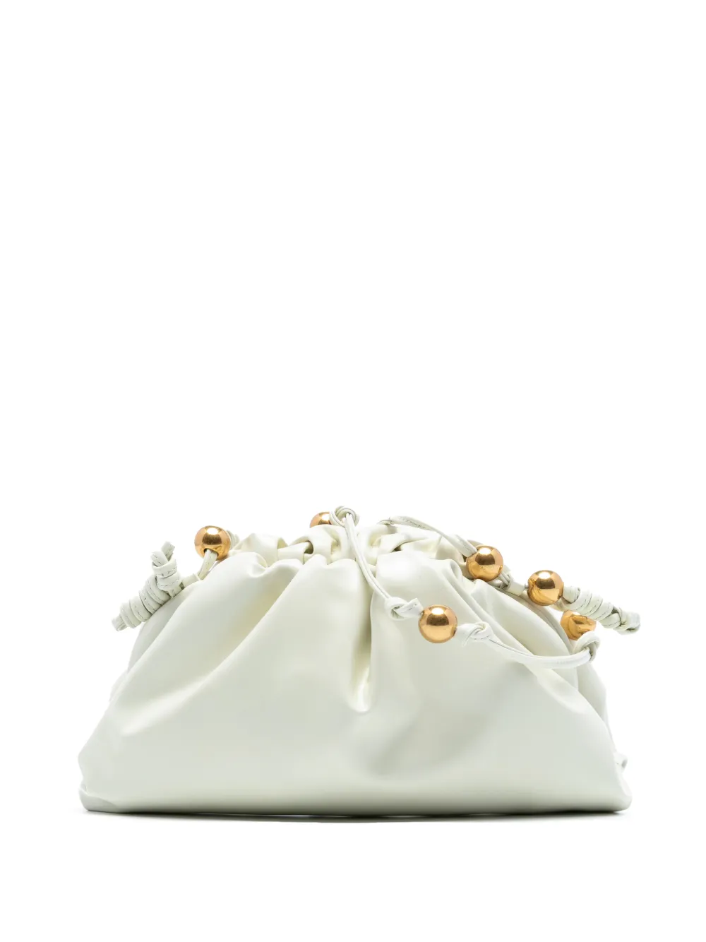 Bottega Veneta Pre-Owned 2012-2025 Brushed Calfskin Beaded Strap The Mini Pouch crossbody bag - Bianco