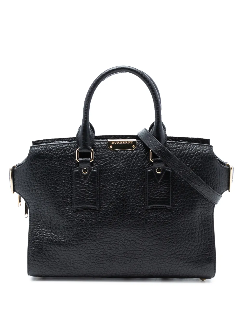 Burberry Pre-Owned 2000-2025 Medium Grained Leather Clifton satchel - Nero