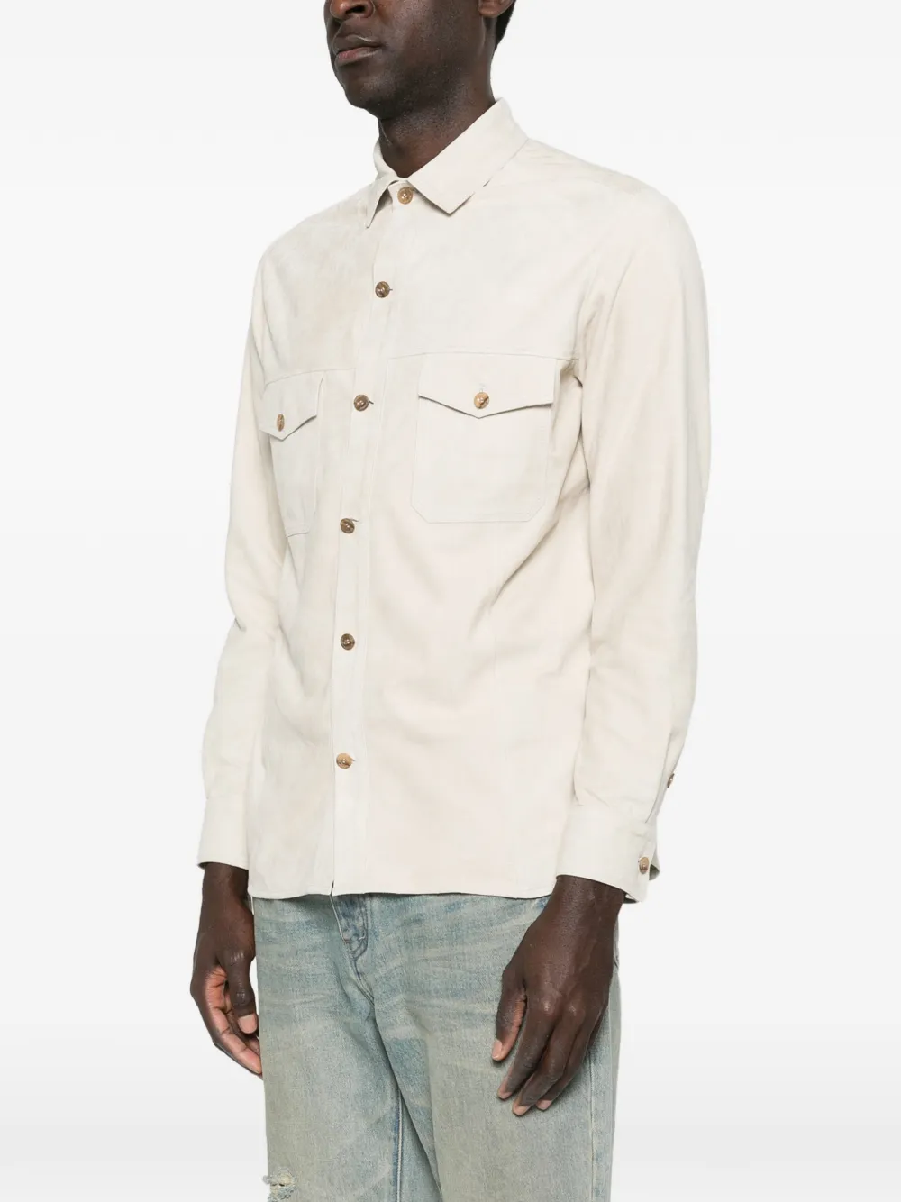  Rifugio Suede Pocket Shirt - Neutrals 