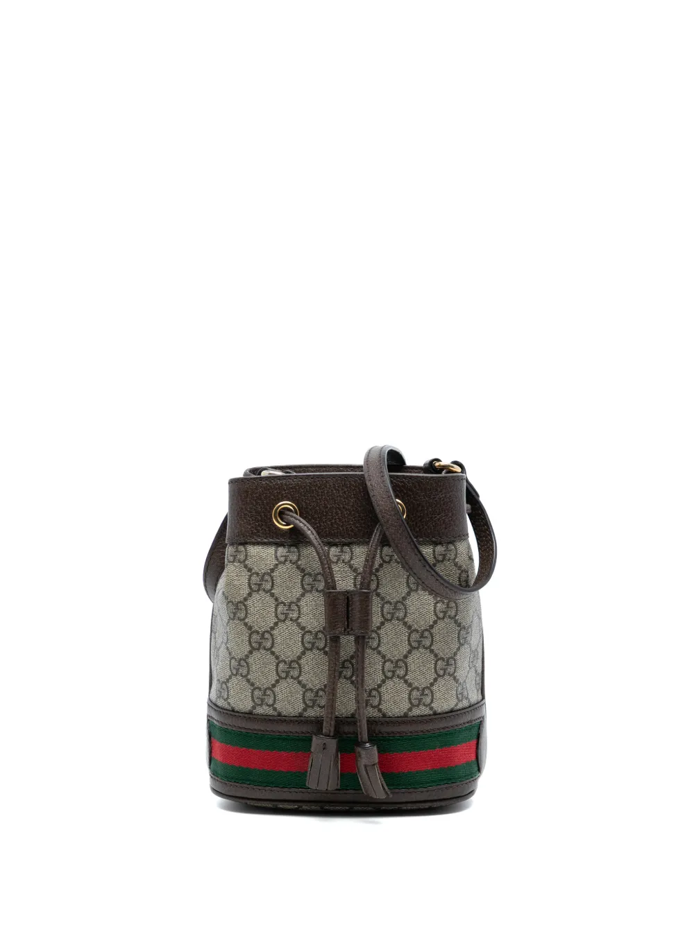 Gucci Pre-Owned 2000-2015 Mini GG Supreme Web Ophidia bucket bag - Marrone