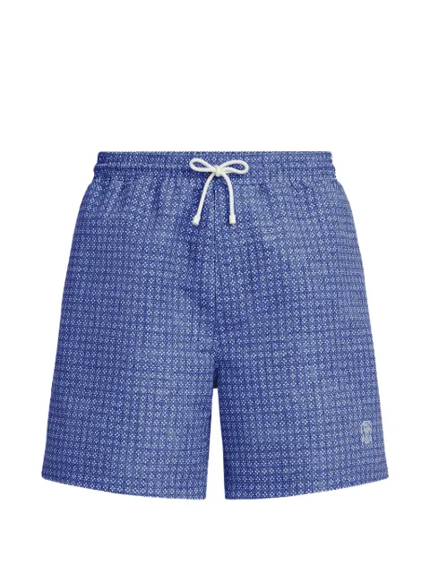 Brunello Cucinelli bañador estampado con cordones