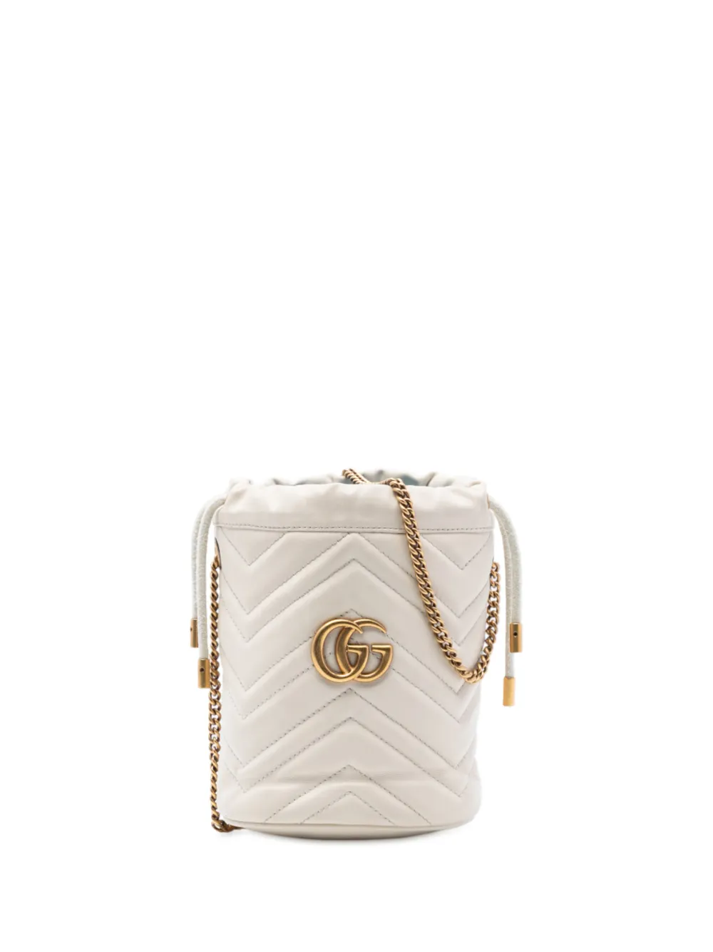 Gucci Pre-Owned 2016-2025 Small GG Marmont Leather Matelasse bucket bag - Bianco