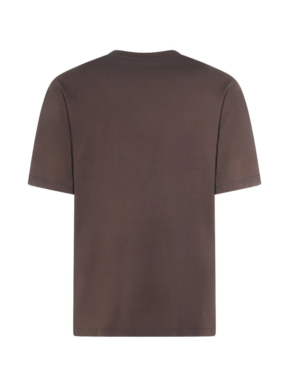 LEMAIRE Geribbeld T-shirt met ronde hals en zak Bruin