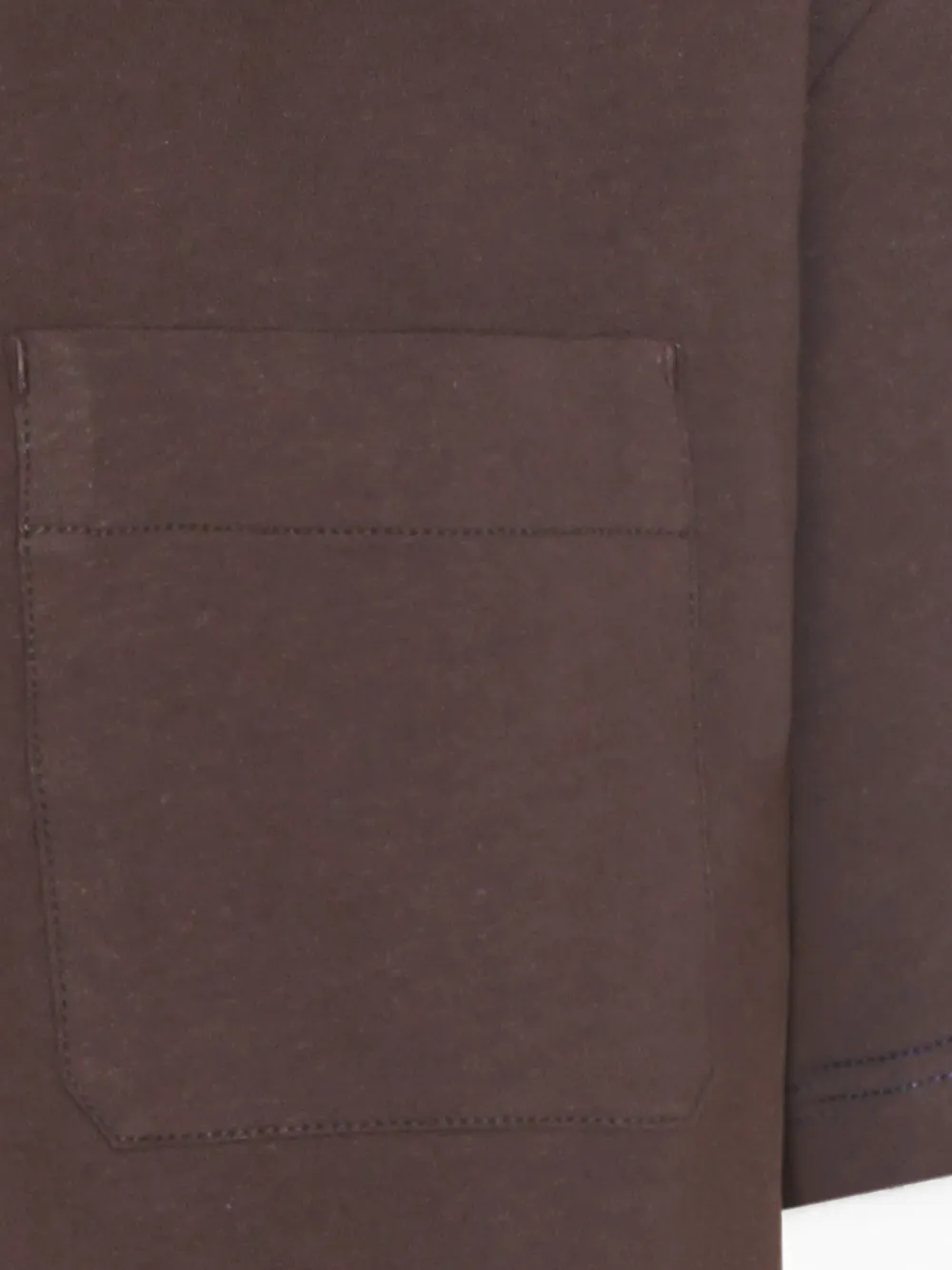 LEMAIRE Geribbeld T-shirt met ronde hals en zak Bruin