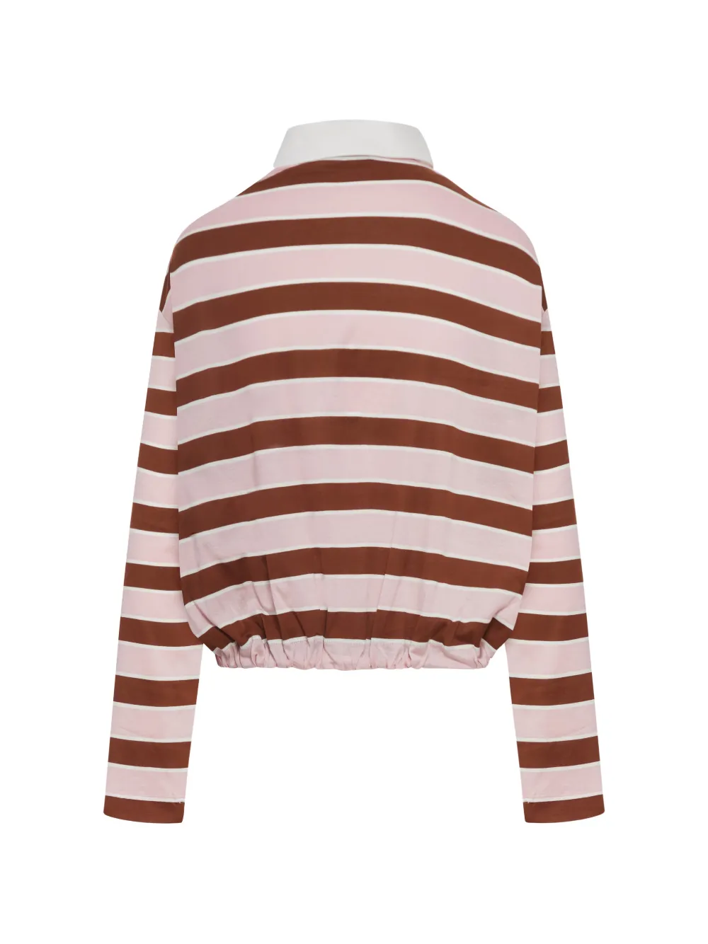 Prada striped lon-sleeves polo shirt - Roze