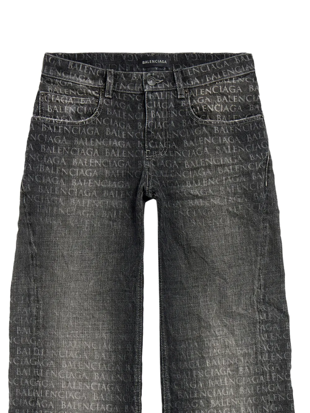 Balenciaga Jeans met print en wijde pijpen Grijs