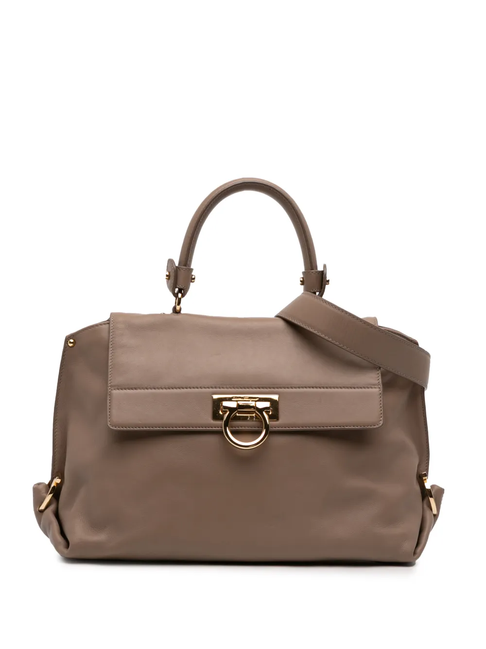 Ferragamo Pre-Owned 2010-2025 Medium Leather Gancini Sofia satchel - Grigio