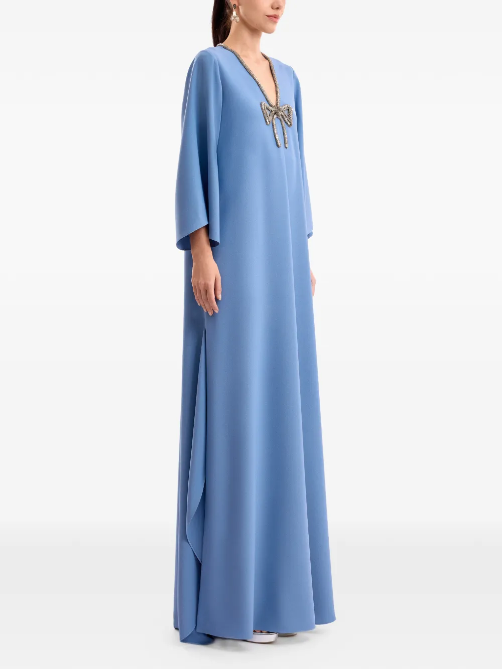 Gemy Maalouf Tuniek met strik met kralen Blauw