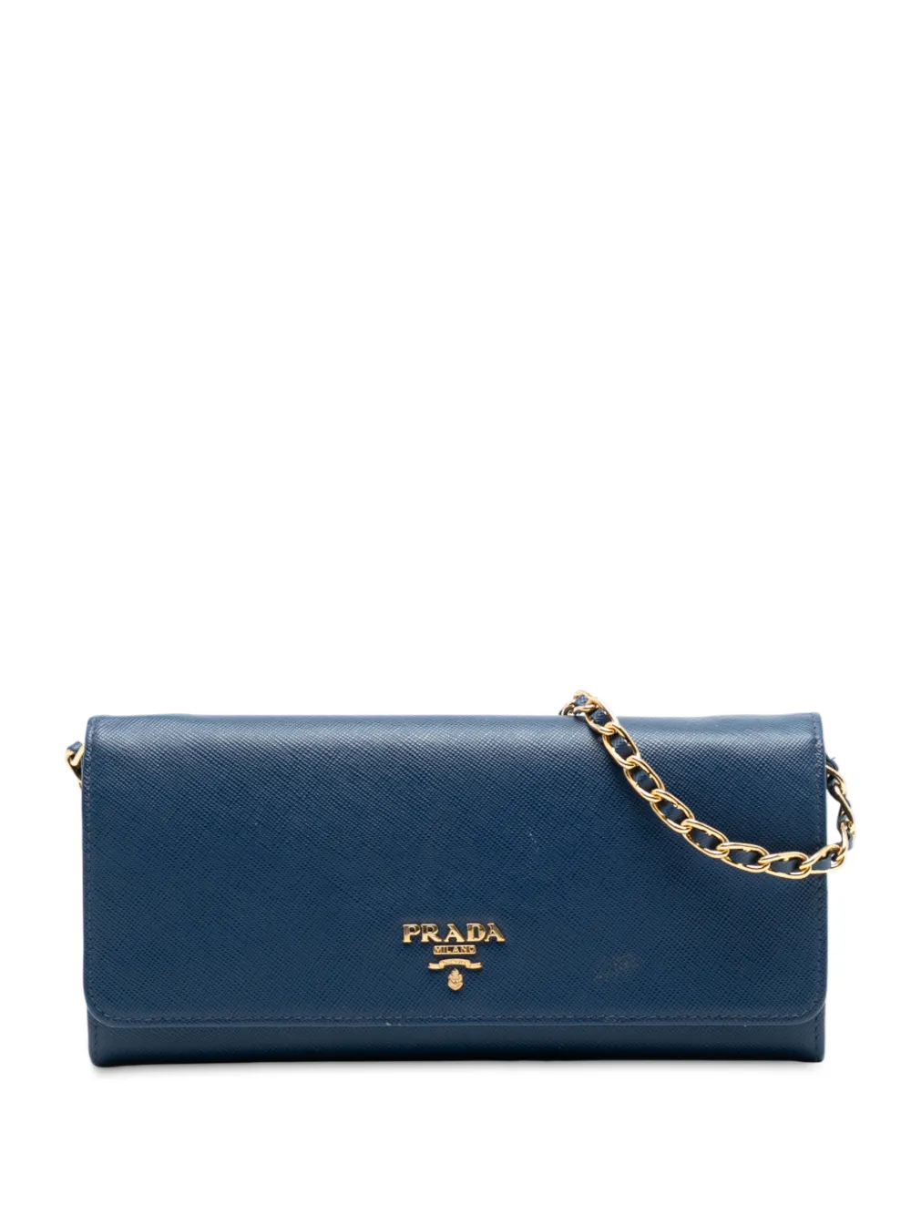 Prada Pre-Owned 2021-2025 Saffiano Wallet On Chain crossbody bag - Blu