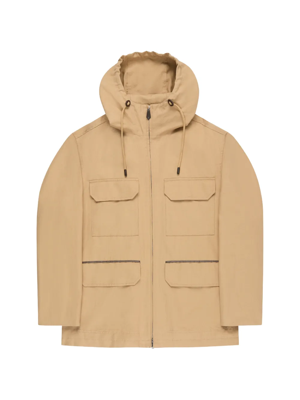 Montedoro hooded piped-trim jacket - Toni neutri