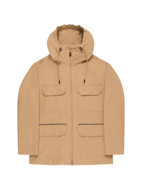 Montedoro hooded piped-trim jacket