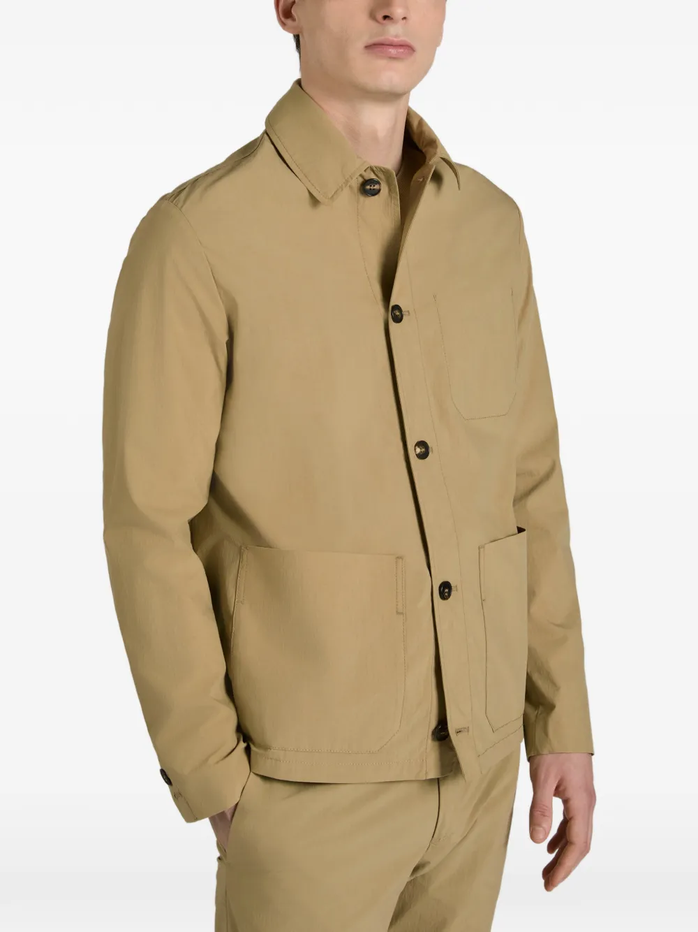  Incotex Teknotela Buttoned Jacket - Neutrals 