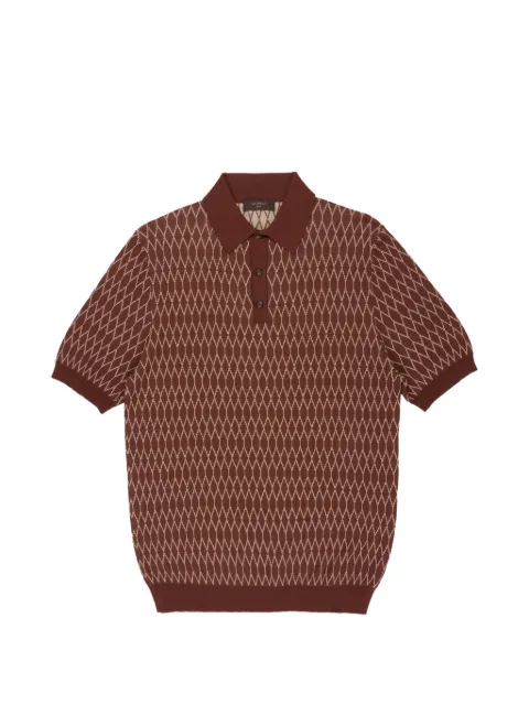 slowear jacquard pattern polo shirt