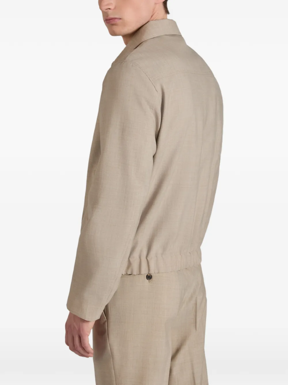 Montedoro Primo wollen bomberjack met rits Beige