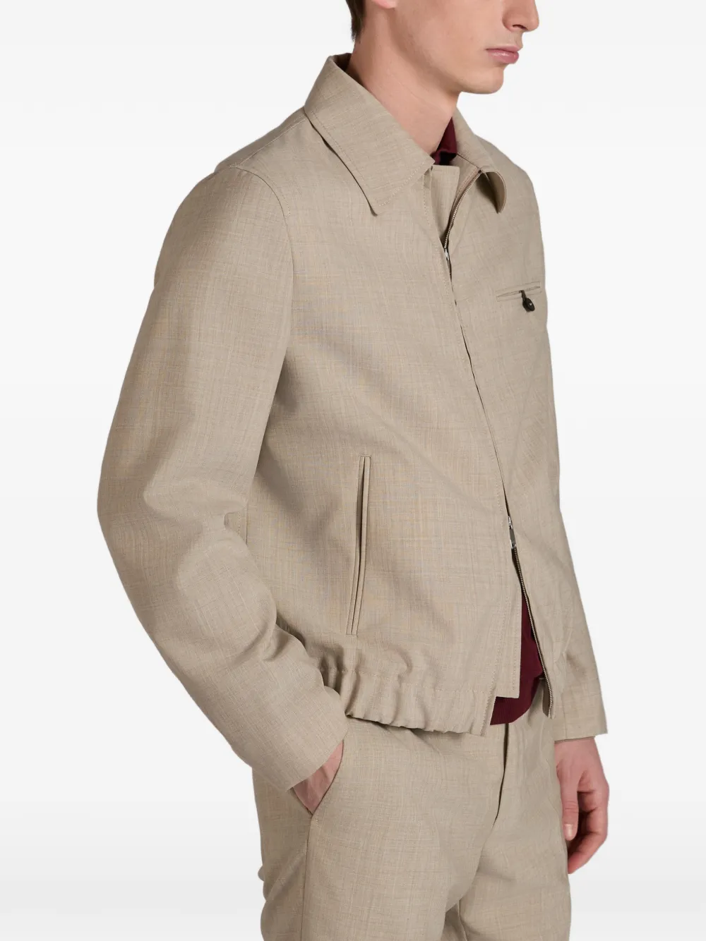  Montedoro Primo Zip-up Wool Bomber Jacket - Neutrals 