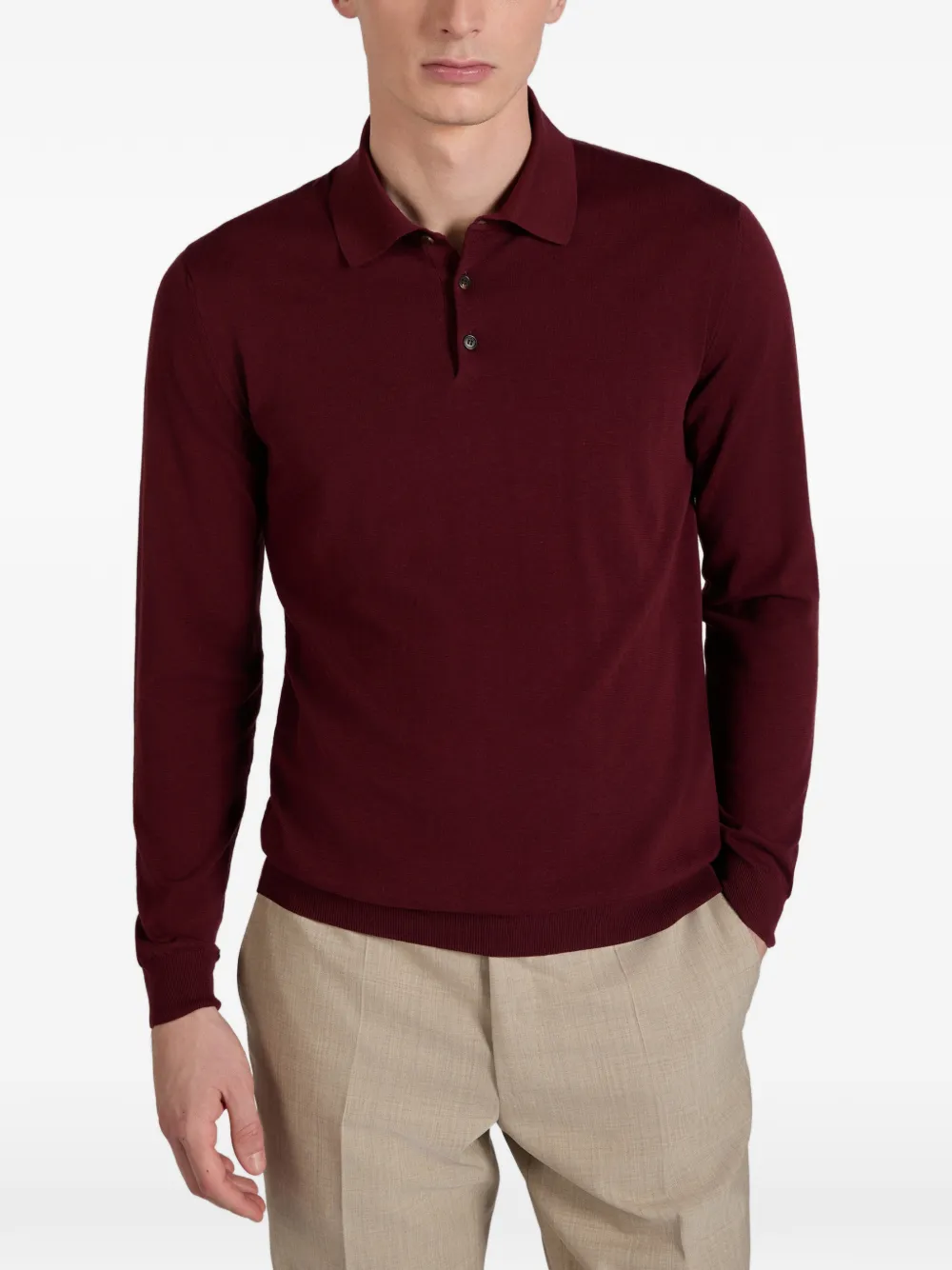 Zanone Poloshirt met knopen Rood