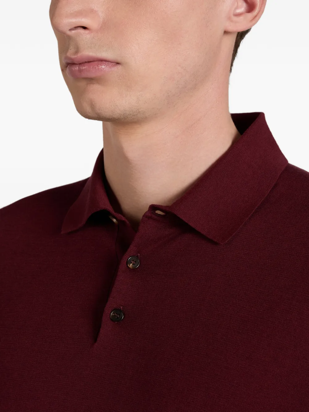 Zanone Poloshirt met knopen Rood