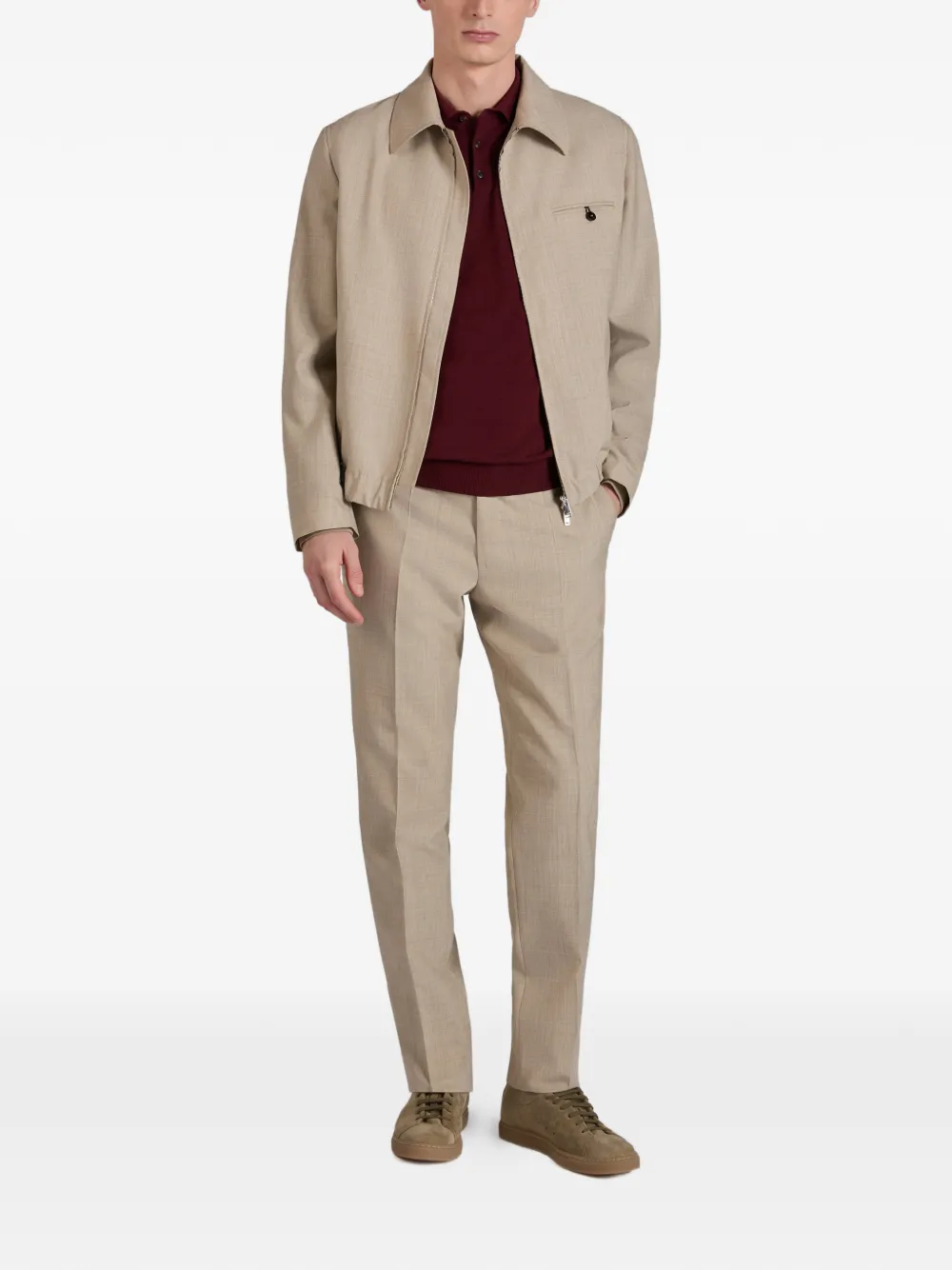 Zanone buttoned polo shirt - Rood