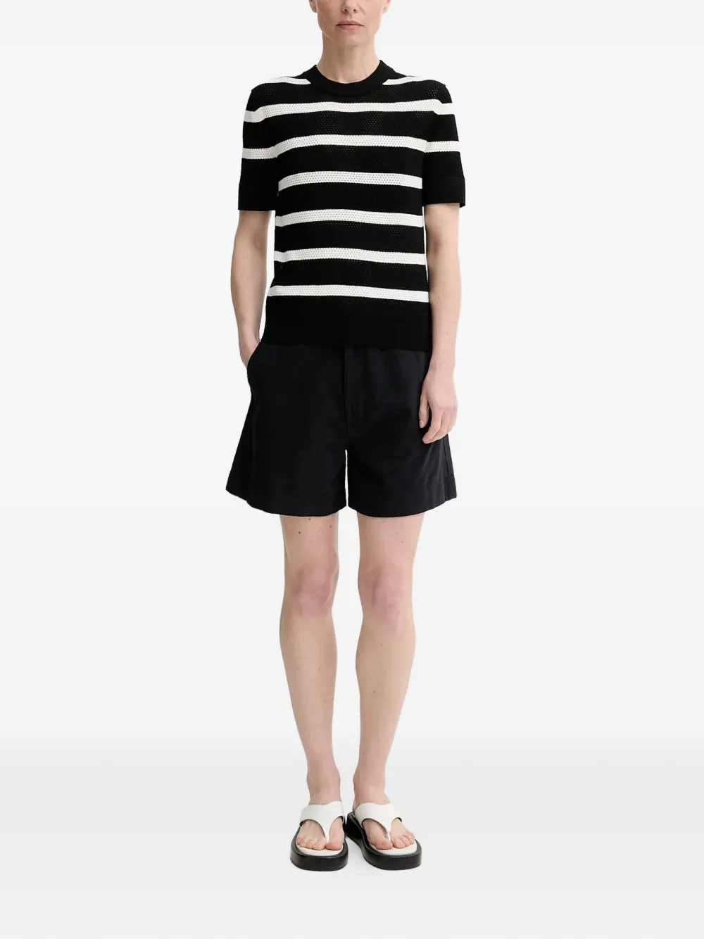  Filippa K Striped-pattern Short-sleeve T-shirt - Black 