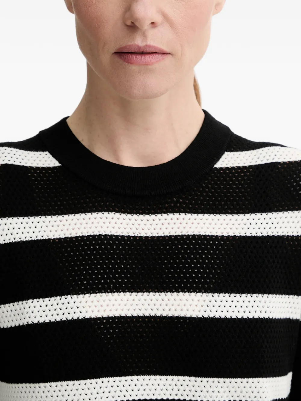 Filippa K Gestreepte T-shirt met korte mouwen Zwart