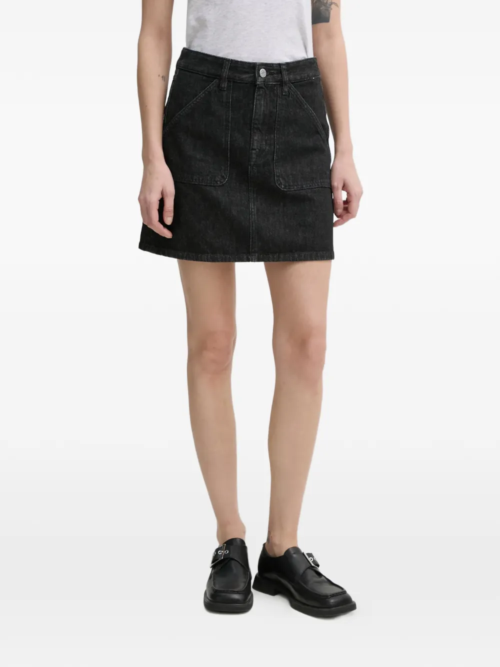 Filippa K logo-patch mini skirt - Nero