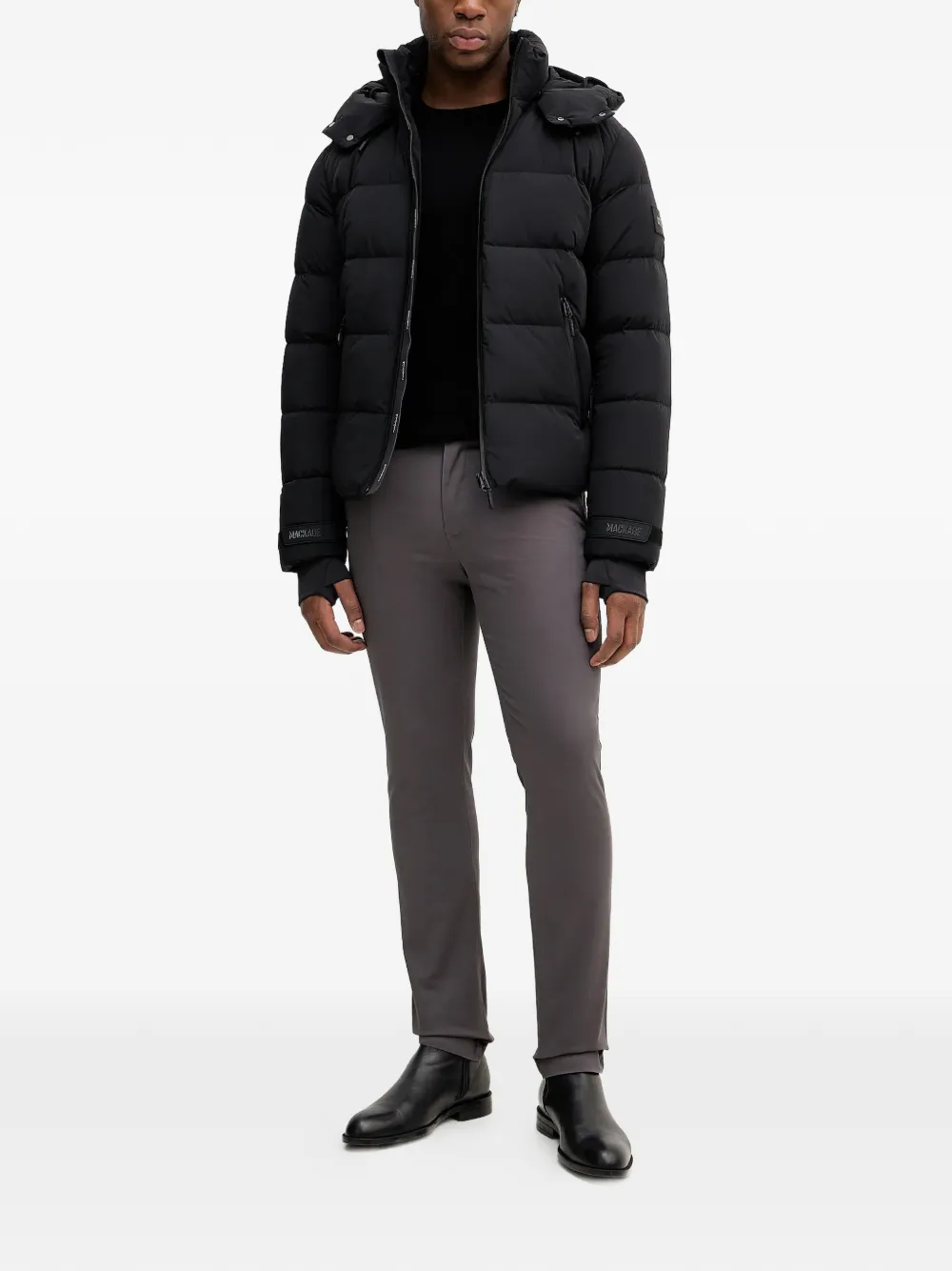 Mackage hooded padded ski jacket - Zwart