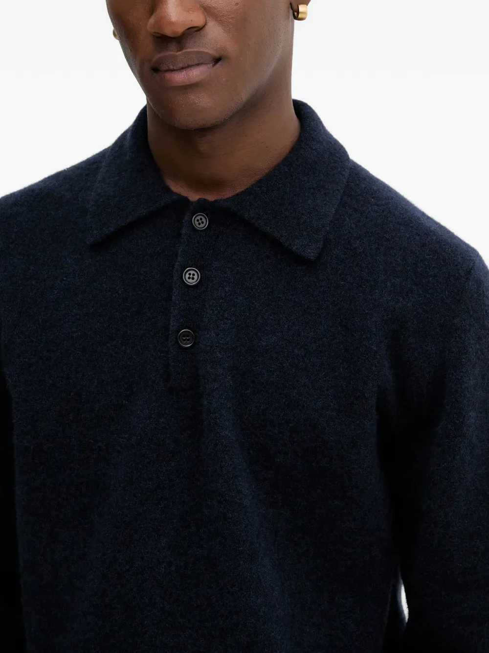 Filippa K Gebreid poloshirt Blauw