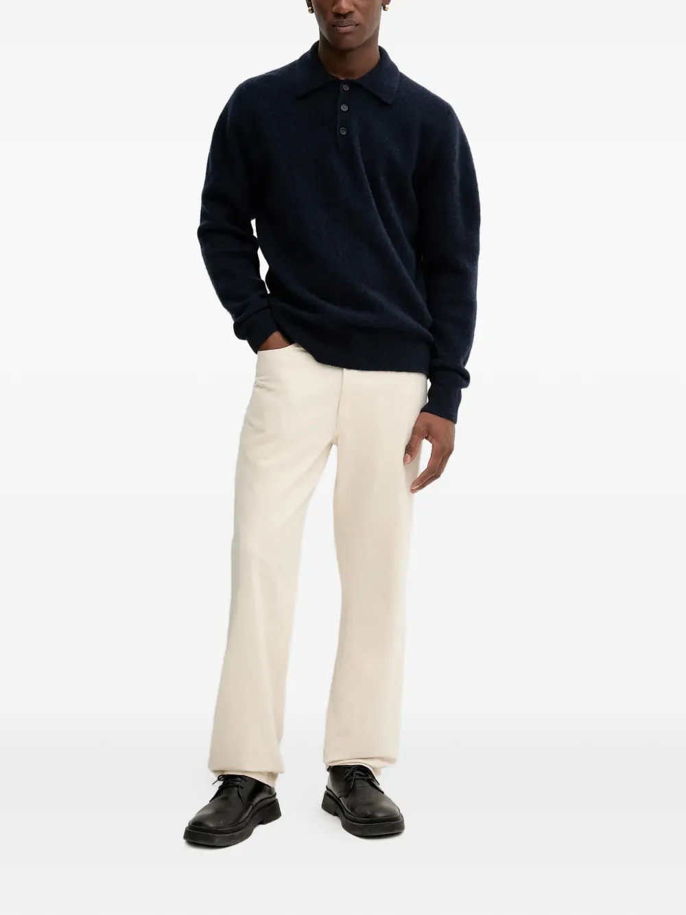 Filippa K knitted polo shirt - Blauw
